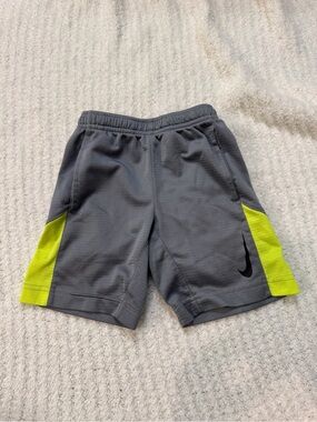 Nike Gray Shorts with Neon Yellow Side Panels